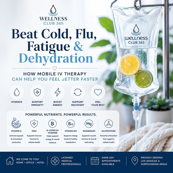 Beat Cold, Flu, Fatigue & Dehydration: how mobile IV therapy can help you feel better faster